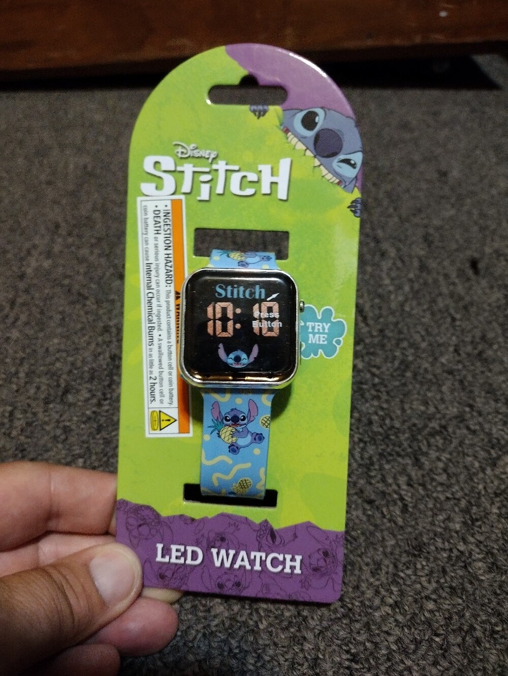 Disney Stitch LED Watch - Blue and Yellow Character Band